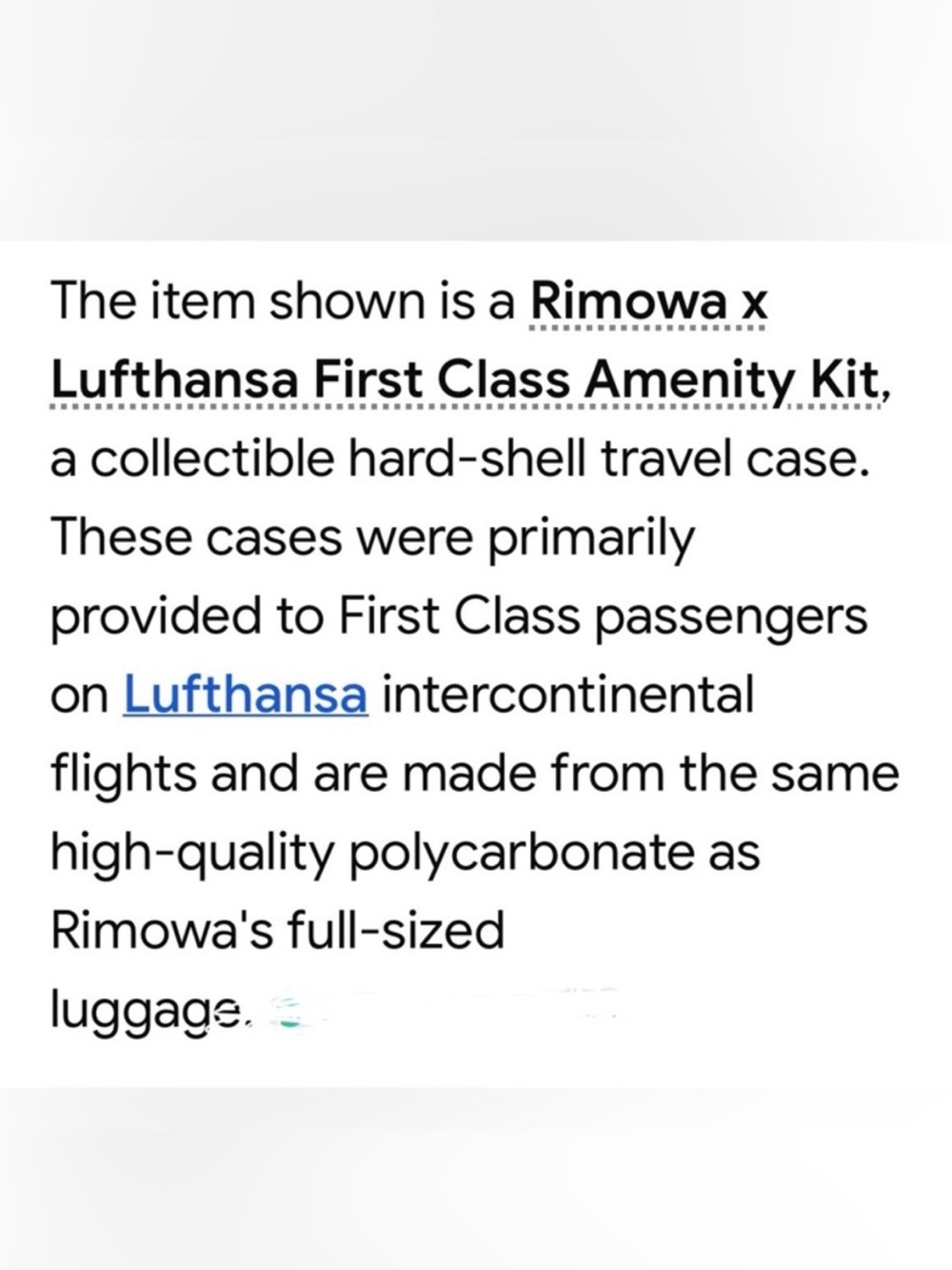 Lufthansa Rimowa X First Class Travel Amenity Kit Hard Case Limited Edition - Picture 7 of 8